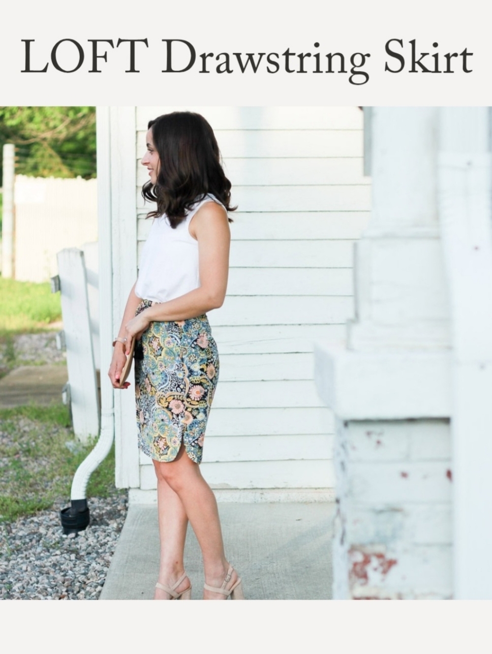 Ann Taylor LOFT Tapestry Floral Paisley Tassel Drawstring Skirt W/Pockets SMALL